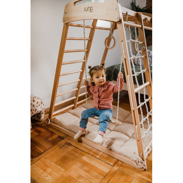Luna Toys Houten 4-in-1 Klimtoestel incl. Speelmatras