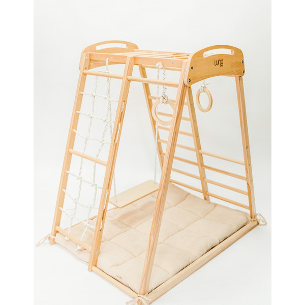 Luna Toys Houten 4-in-1 Klimtoestel incl. Speelmatras