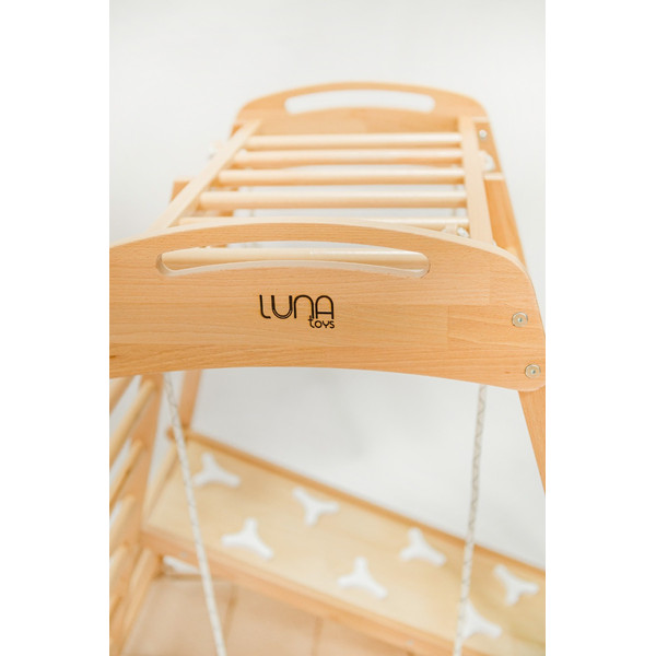 Luna Toys Houten 4-in-1 Klimtoestel incl. Speelmatras