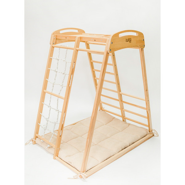 Luna Toys Houten 4-in-1 Klimtoestel incl. Speelmatras