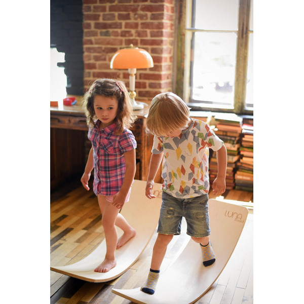Luna Toys Houten Balansbord met Grijs Vilt LU-37001