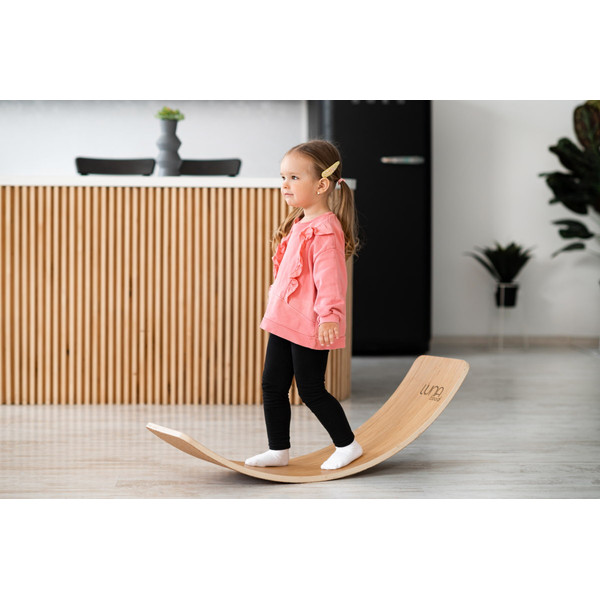 Luna Toys Houten Balansbord met Grijs Vilt LU-37001