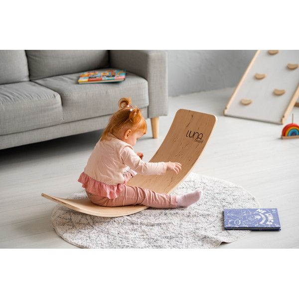 Luna Toys Houten Balansbord met Grijs Vilt LU-37001