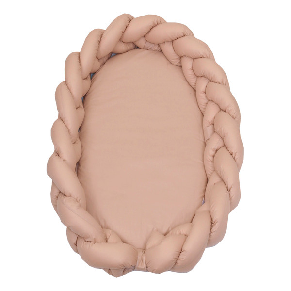 MamaLoes Amy Beige 2-in-1 Braided Bedbumper en Babynest 84481