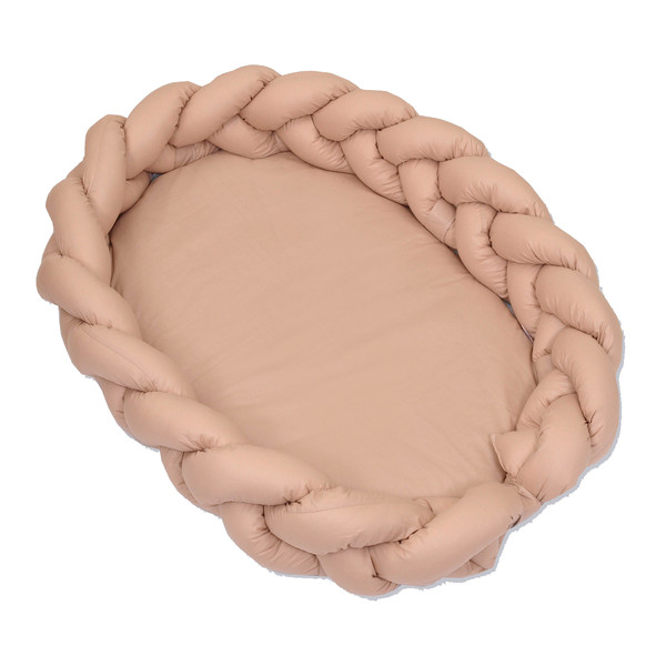 MamaLoes Amy Beige 2-in-1 Braided Bedbumper en Babynest 84481