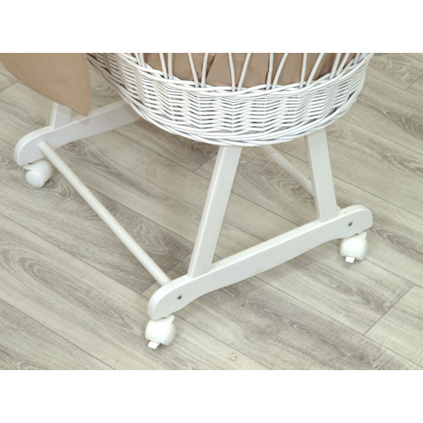 MamaLoes Rotan Wit Pure Beige Baby Wiegje 84482