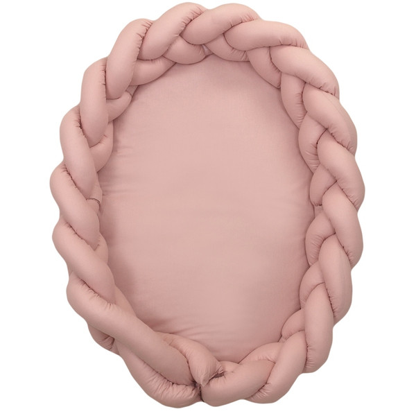 MamaLoes Amy Pure Roze 2-in-1 Babynest en Braided Bedbumper 80662