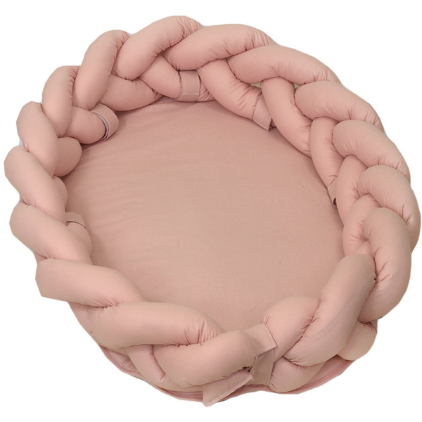 MamaLoes Amy Pure Roze 2-in-1 Babynest en Braided Bedbumper 80662