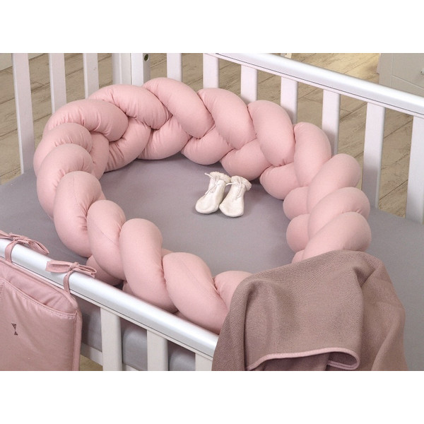 MamaLoes Amy Pure Roze 2-in-1 Babynest en Braided Bedbumper 80662