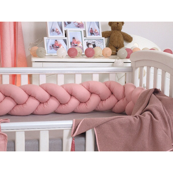 MamaLoes Amy Pure Roze 2-in-1 Babynest en Braided Bedbumper 80662
