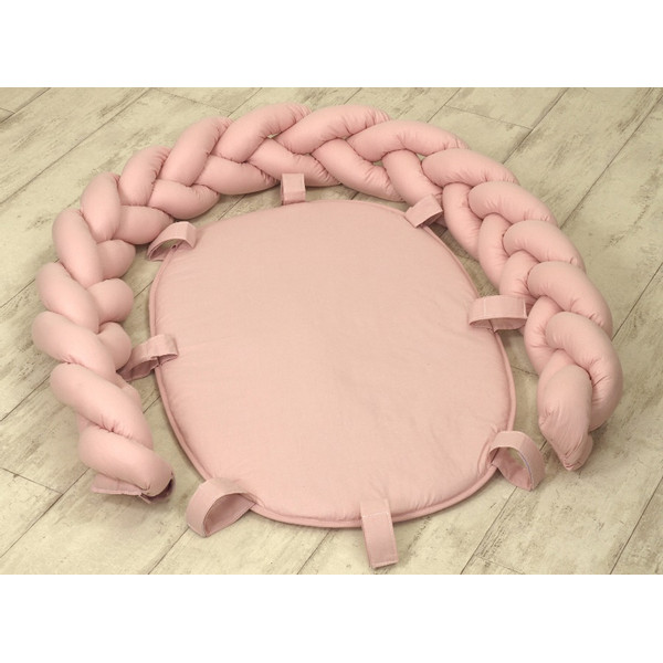 MamaLoes Amy Pure Roze 2-in-1 Babynest en Braided Bedbumper 80662