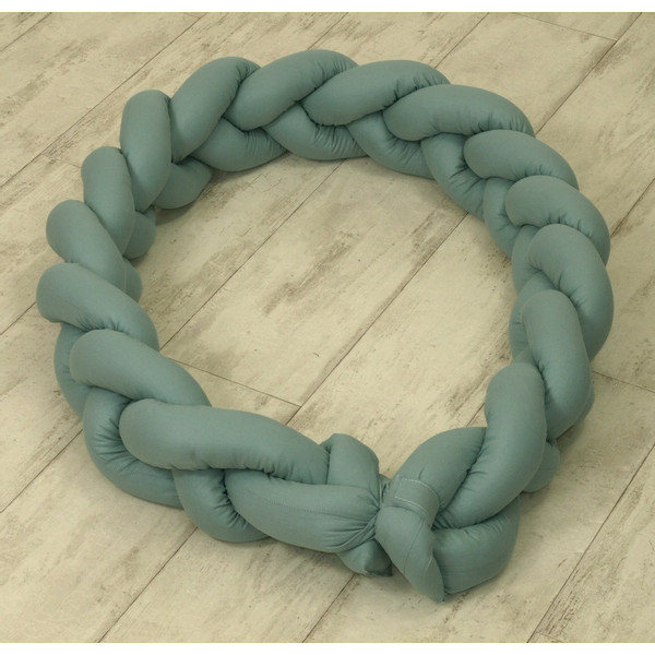 MamaLoes Amy Pure Stonegreen 2-in-1 Babynest en Braided Bedbumper 80663