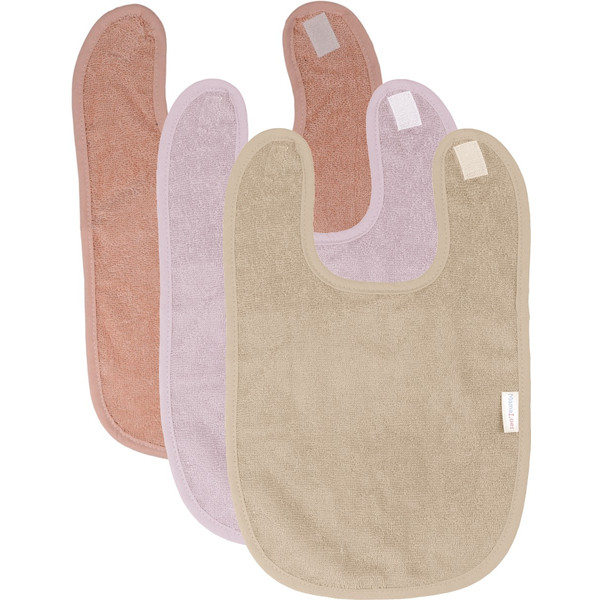 Mamaloes Badstof Roze/Lila/Oat 3 Stuks Slabber ML010138