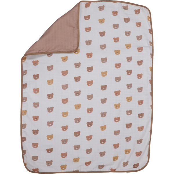 MamaLoes Beertjes Latte 3-Laags Hydrofiel 75 x 100 cm Wiegdeken