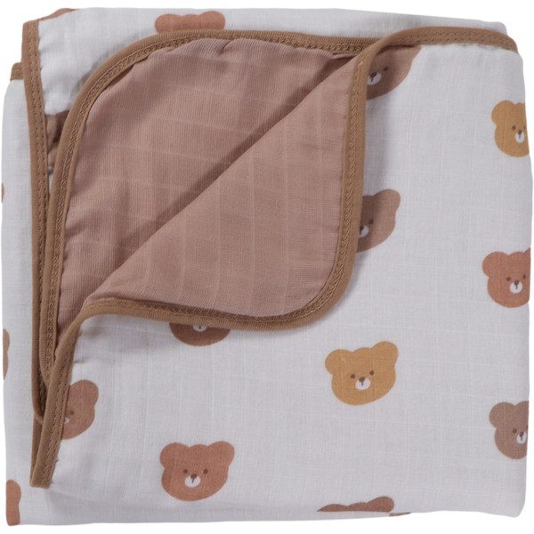 MamaLoes Beertjes Latte 3-Laags Hydrofiel 75 x 100 cm Wiegdeken