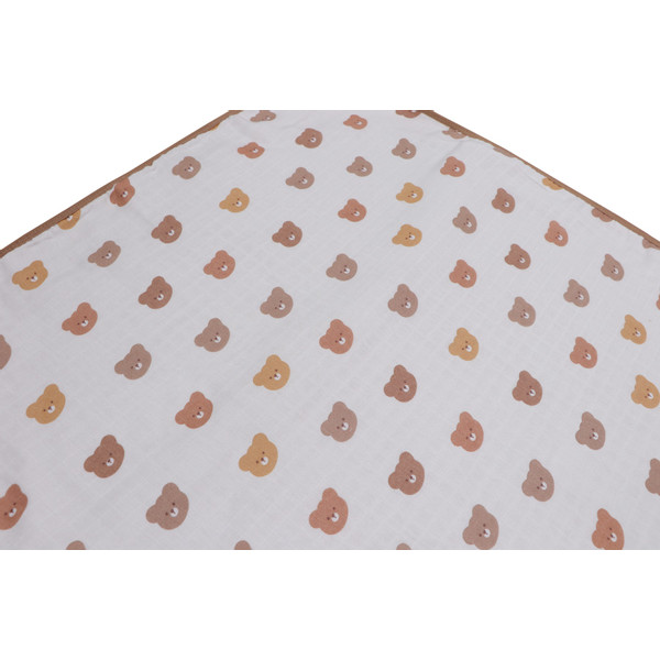 MamaLoes Beertjes Latte 3-Laags Hydrofiel 75 x 100 cm Wiegdeken