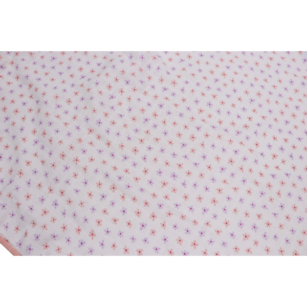 MamaLoes Bloemen Roze 3-Laags Hydrofiel 75 x 100 cm Wiegdeken