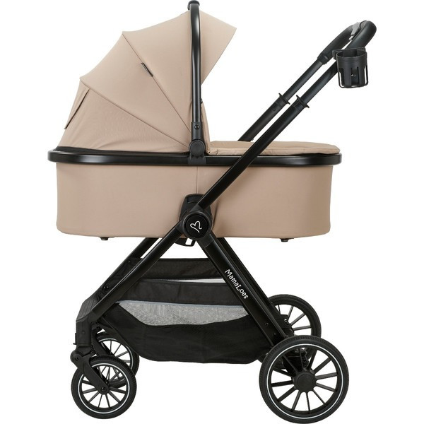 Set MamaLoes Bodi Nougat/Beige: Kinderwagen, Autostoel, Base, Wieg, Schommel & Stoel