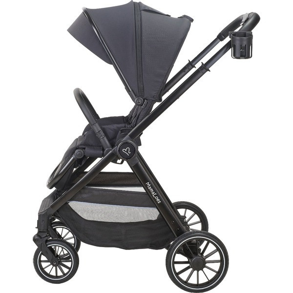 Set MamaLoes Bodi Zwart/Beige: Kinderwagen, Autostoel, Base, Wieg, Schommel & Stoel