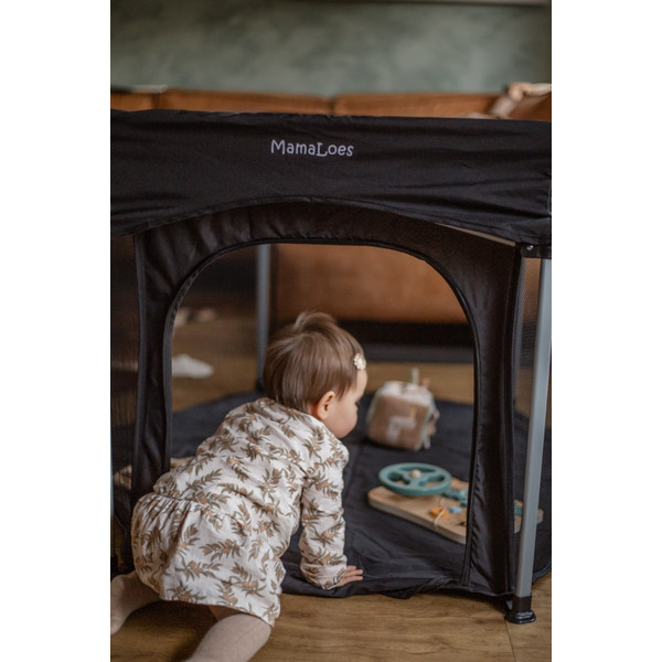 Mamaloes Boris Zwart 6-Hoekige Inklapbare Baby Box