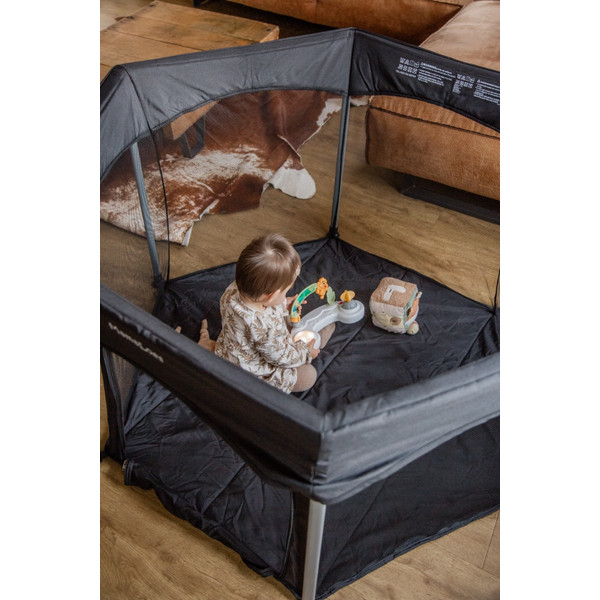 Mamaloes Boris Zwart 6-Hoekige Inklapbare Baby Box