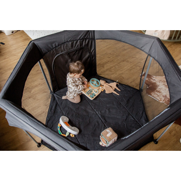 Mamaloes Boris Zwart 6-Hoekige Inklapbare Baby Box