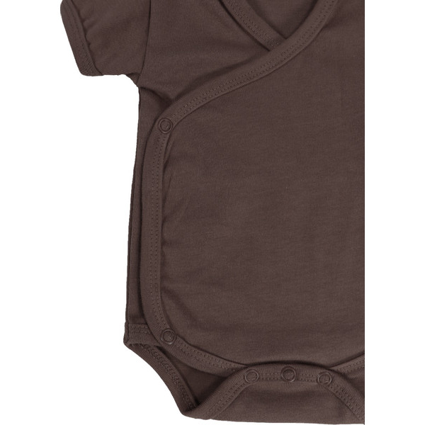 MamaLoes Chocolade Maat 68 Korte Mouw Overslag Romper ML010258