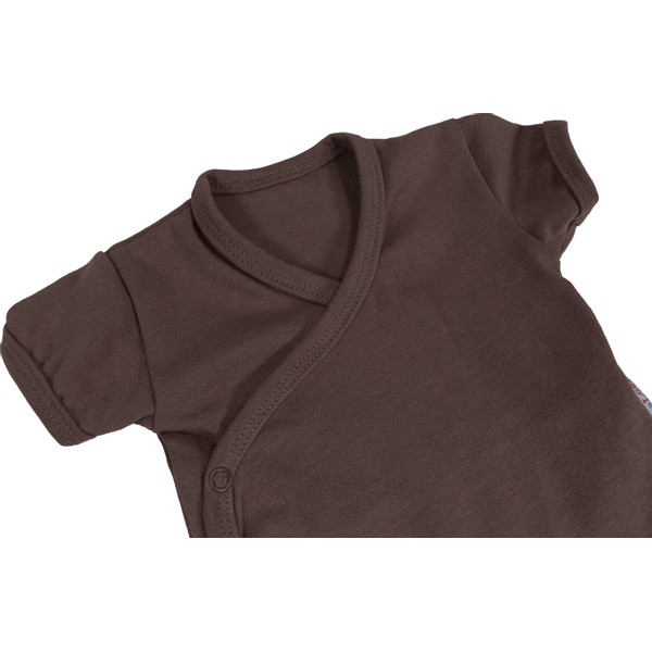 MamaLoes Chocolade Maat 68 Korte Mouw Overslag Romper ML010258