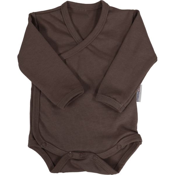 MamaLoes Chocolade Maat 62 Lange Mouw Overslag Romper ML010248