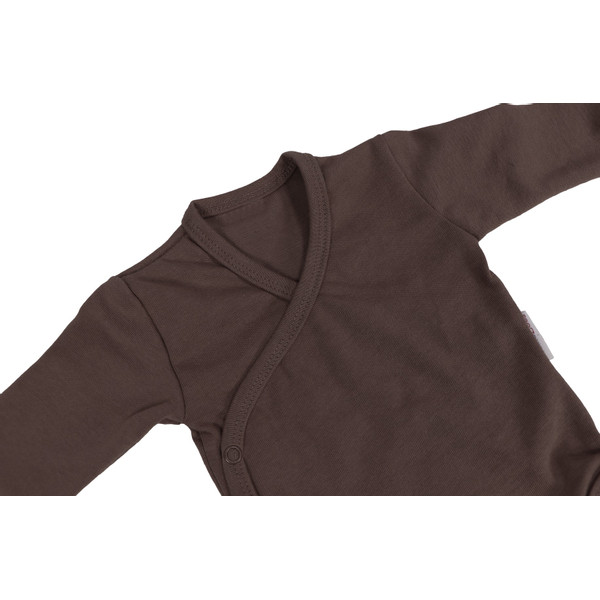 MamaLoes Chocolade Maat 56 Lange Mouw Overslag Romper ML010247