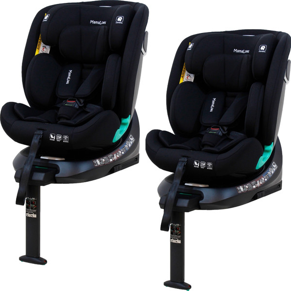 MamaLoes Demian Zwart 40-150 cm 360° i-Size Autostoel - Set van 2