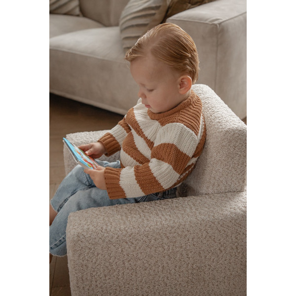 MamaLoes Jamie Antraciet Bouclé Kinderfauteuil ML040706