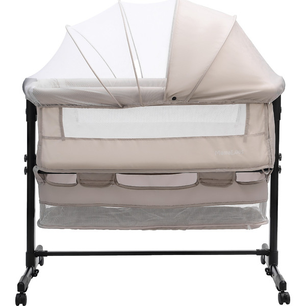 MamaLoes Jessie Beige Wieg aan Bed