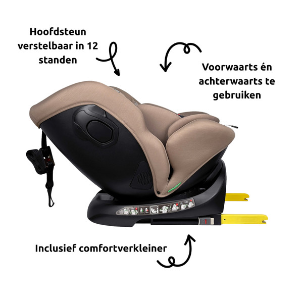 MamaLoes Joah Sand 40-150 cm 360° i-Size Autostoel