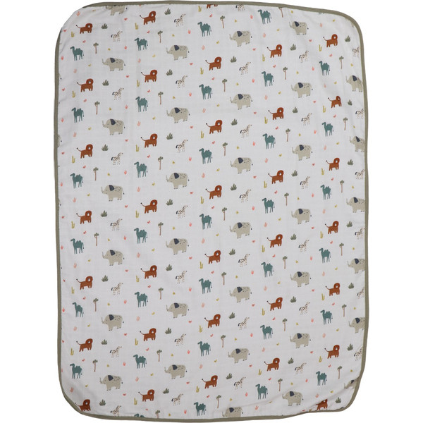 MamaLoes Jungle Sage 3-Laags Hydrofiel 75 x 100 cm Wiegdeken