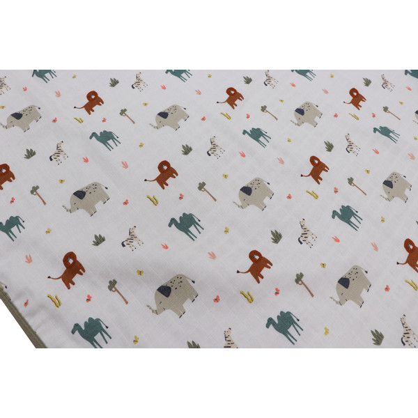 MamaLoes Jungle Sage 3-Laags Hydrofiel 75 x 100 cm Wiegdeken