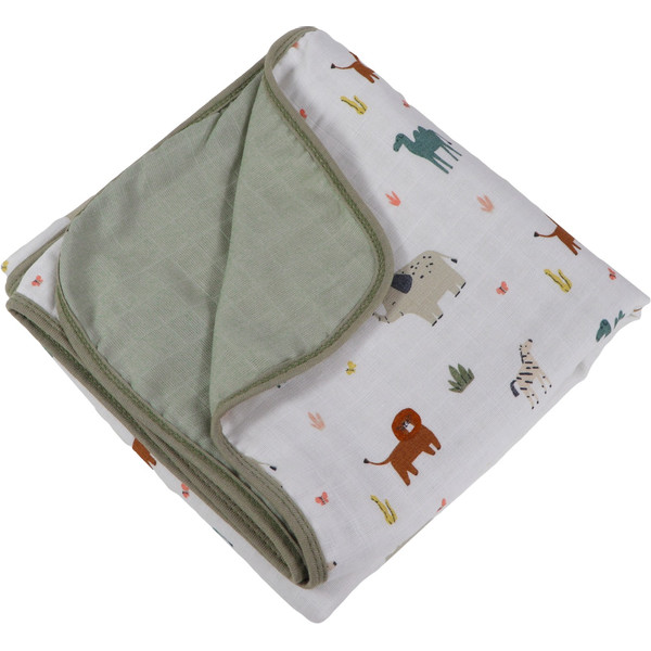 MamaLoes Jungle Sage 3-Laags Hydrofiel 75 x 100 cm Wiegdeken