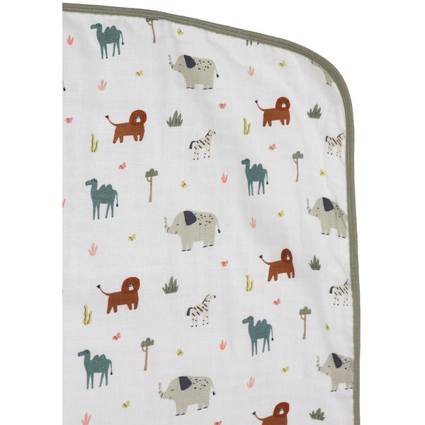 MamaLoes Jungle Sage 3-Laags Hydrofiel 75 x 100 cm Wiegdeken