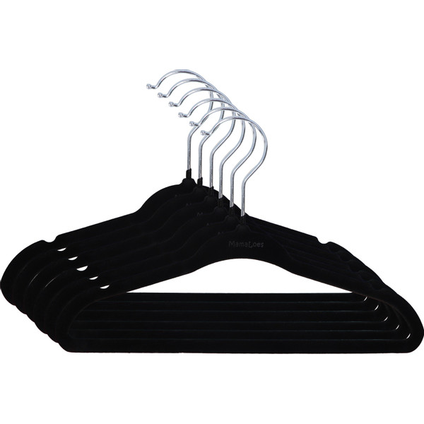 MamaLoes Kledinghangers Velvet Zwart 8 stuks