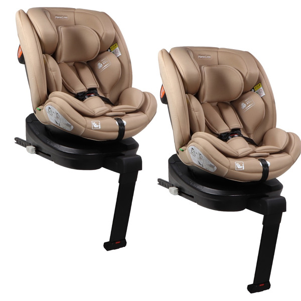 MamaLoes Lio Nougat 40-150 cm 360° i-Size Autostoel - Set van 2