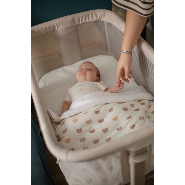 MamaLoes Loua Beige Wieg aan Bed Co-Sleeper