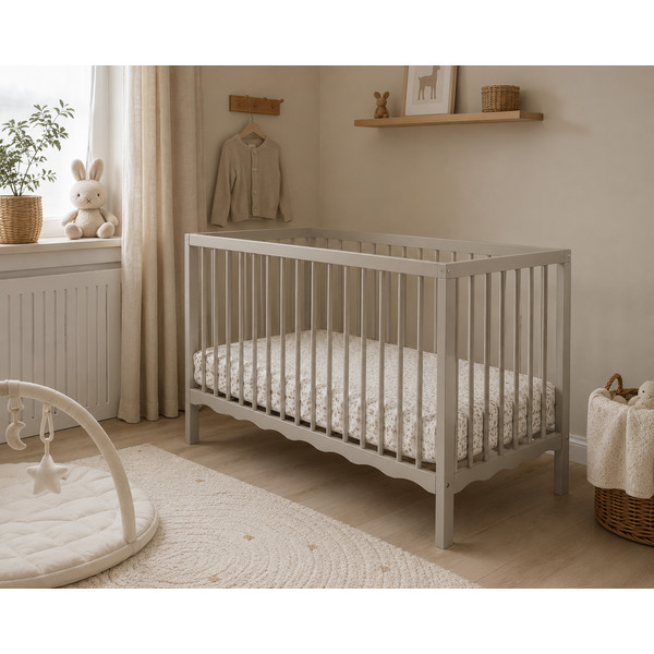 MamaLoes Luno Wave Wit 60 x 120 cm Ledikant