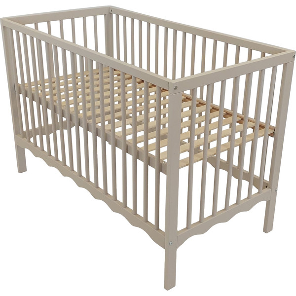 MamaLoes Luno Wave Beige 60 x 120 cm Ledikant + Ledikantmatras