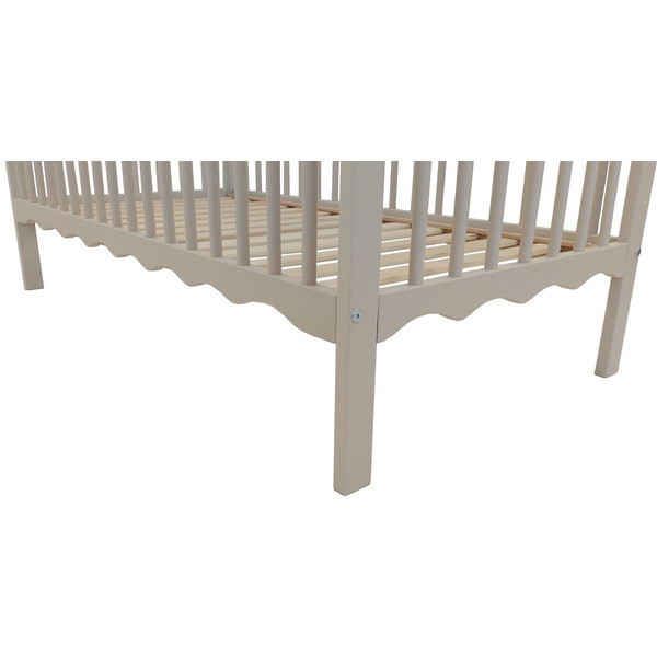 MamaLoes Luno Wave Beige 60 x 120 cm Ledikant + Ledikantmatras