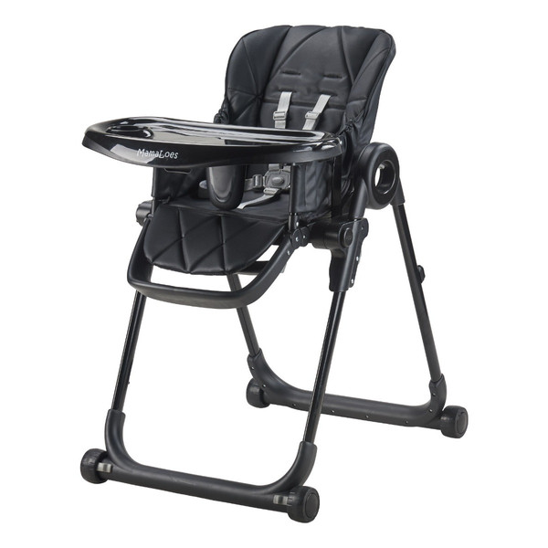 Set MamaLoes Bodi Zwart/Zwart: Kinderwagen, Autostoel, Base, Wieg, Schommel & Stoel