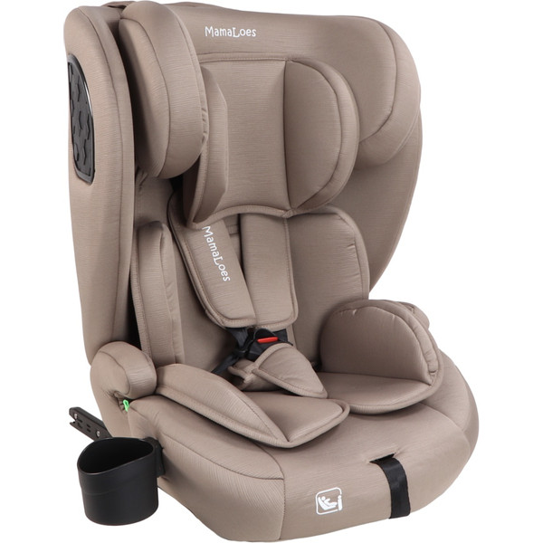 MamaLoes Mick Taupe Isofix 76-150 cm i-Size Autostoel - Set van 2