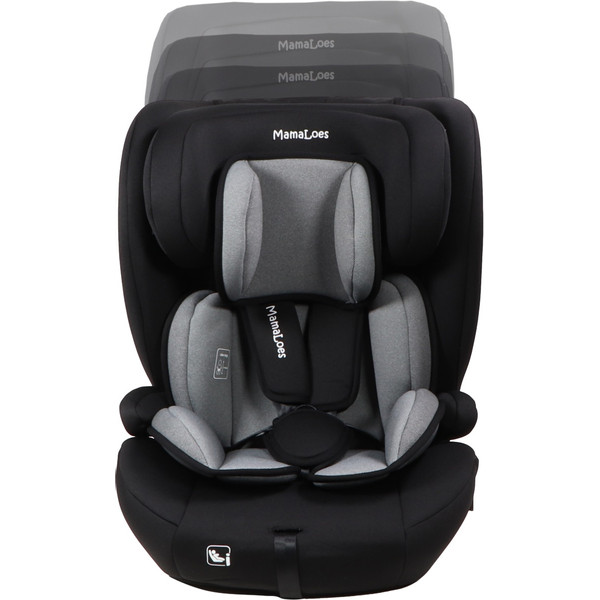 MamaLoes Mick Zwart/Grijs Isofix 76-150 cm i-Size Autostoel ML050226