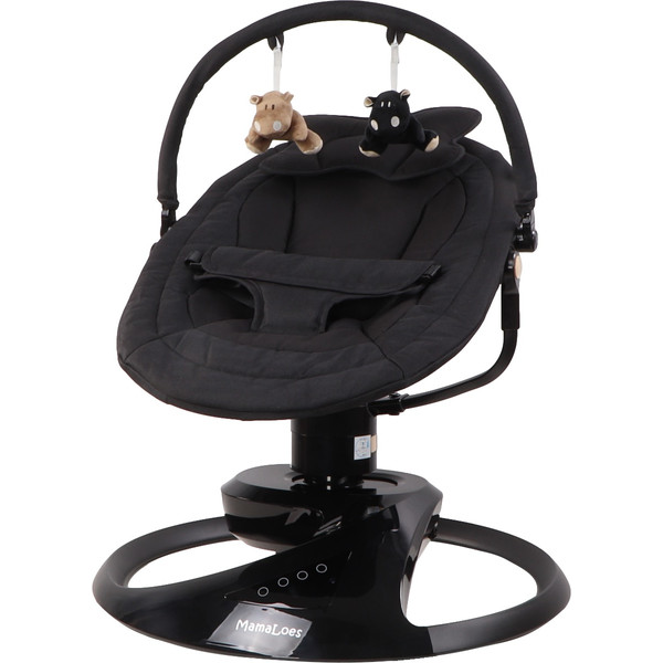 MamaLoes Nola Zwart Deluxe Elektrische Babyschommel