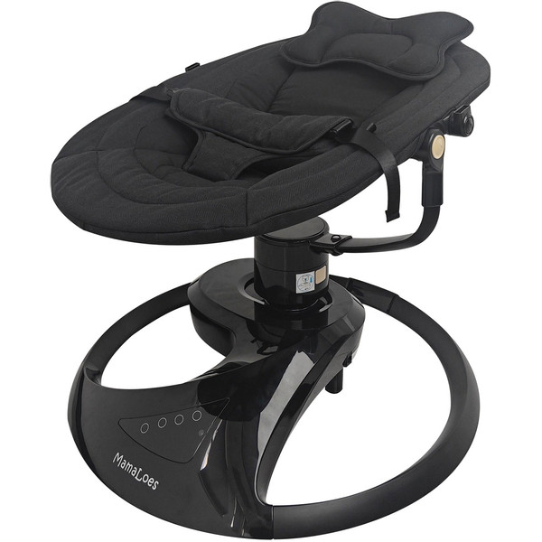 MamaLoes Nola Zwart Deluxe Elektrische Babyschommel