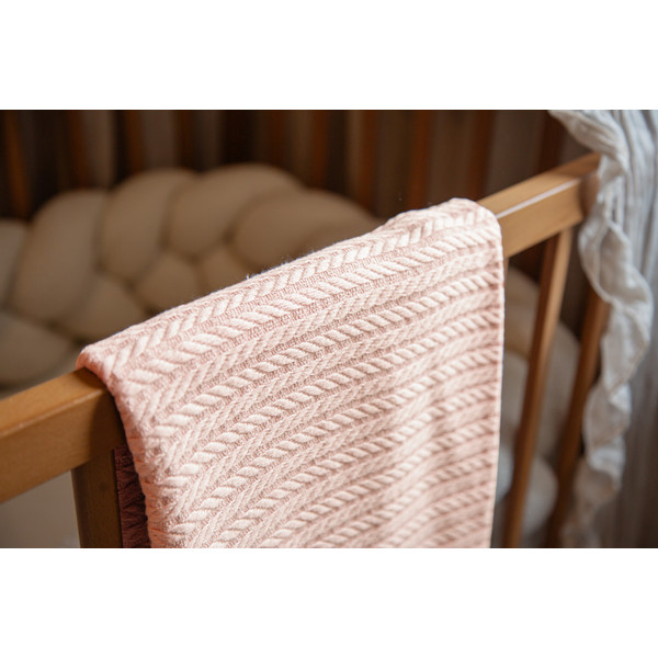 MamaLoes Oudroze 70x100cm Knitted Wiegdeken ML010609